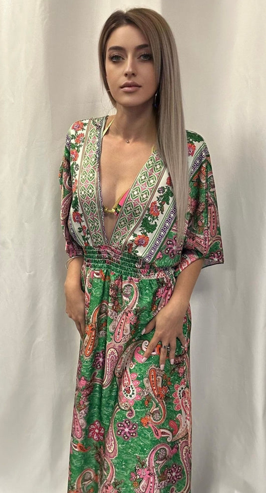 Robe satiné Vert