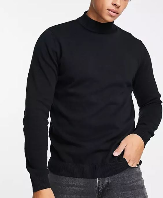 Pull col montant noir