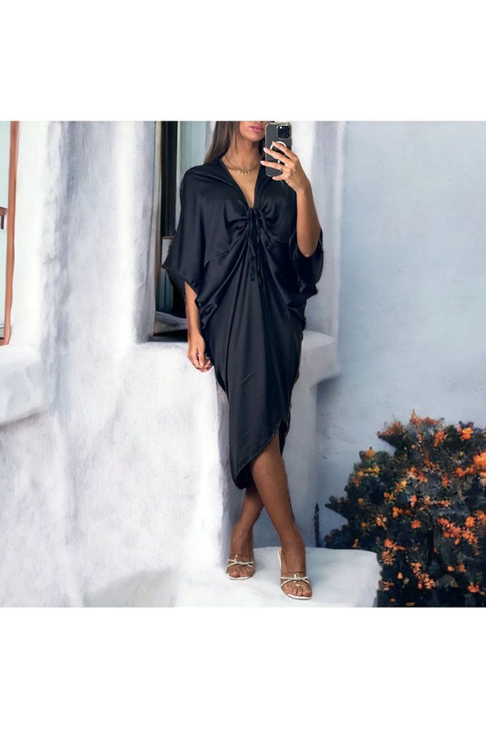 Robe courte satiné Noir