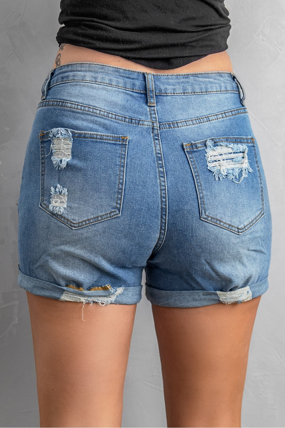 Short en jean taille haute