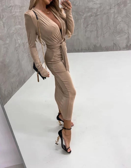 Robe Beluffée Beige+